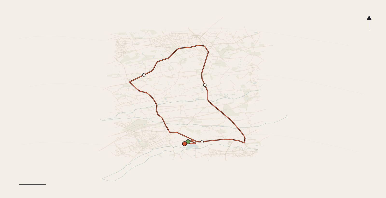 Karte der Laufroute Sunday Long Run