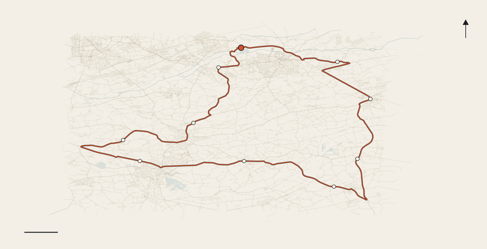 Karte der Laufroute Afternoon Ride